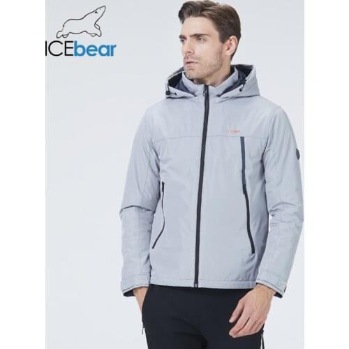 ICEbear 2021 new fall male short cotton jacket spring fashion male high quality coat with hood brand clothing MWC21610D