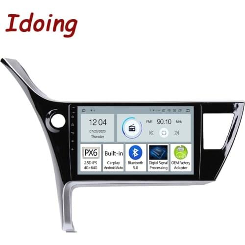 Idoing 10.2"PX6 Android Car Radio Multimedia Player For Toyota Corolla 2017 2018 GPS Navigation Bluetooth 5.0 Head Unit Carplay