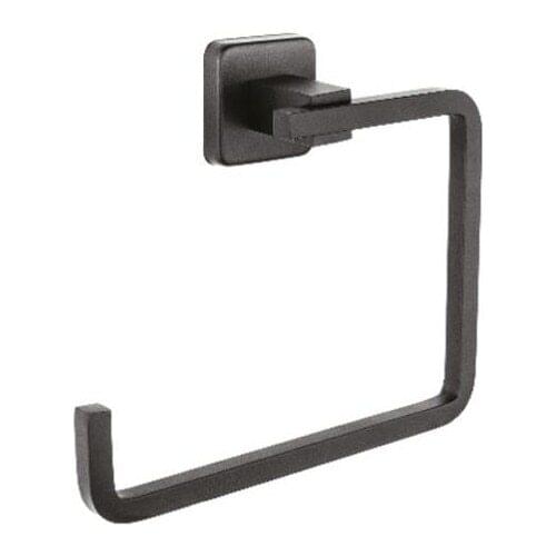 Matte Black Round Towel Ring Towel Holder, Bathroom Kitchen Towel-Away Bracket Luxury Bathroom Decoration Decorative Towel Ring for Shower