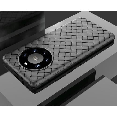 Fashion Braided Case For Huawei Mate 40 Phone Coque Mate 40 Pro Weave Pattern Back Cover Soft TPU Cooling Case