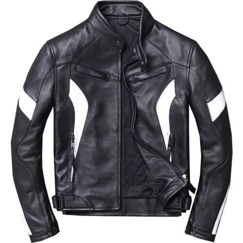 Plus Size 4XL 5XL Motorcycle Riding Leather Jacket Genuine Leather Automotive Coat For Men Spring Autumn Trench Coats European