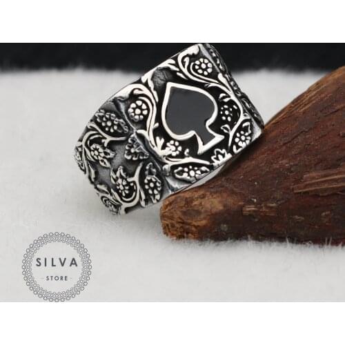 Silva 925 Sterling Silver Ring for Men S925 silver fashion Jewelry Gift Mens Rings All sizes
