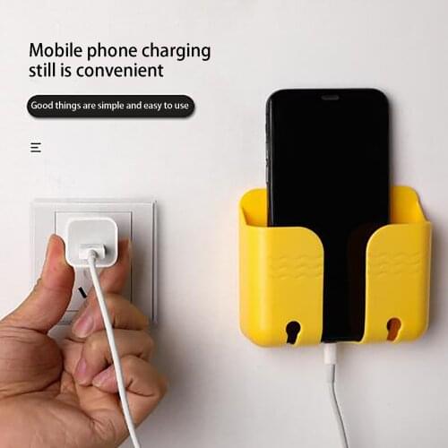 Wall-mounted Storage Rack Remote Control Panel Storage Box Mobile Phone Plug Holder Multifunction Usb Charging Stand Organizer