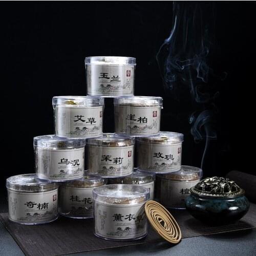 10pcs/Box Natural Incense Coil Handmade Aromatic Coil Incense Help Sleep Incenso Drive Away Mosquitoes Burn For About 4 Hours
