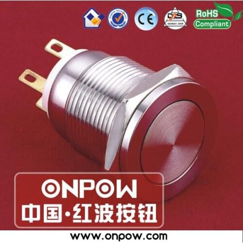ONPOW 19mm flat momentary pushbutton switch LAS1GQPF-11/S