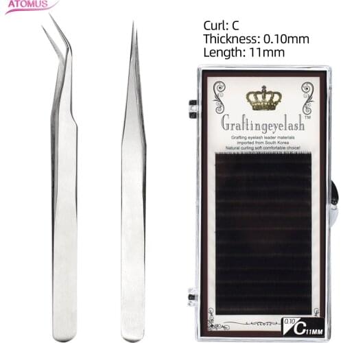 1set Twizers Pincas Sobrancelha Eyebrow Grafting Tweezers Curved Eyelash Natural False Eyelashes Extension Makeup Tool