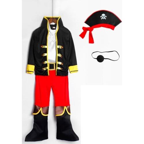Childrens Pirate Costume for Toddlers Boys Girls Halloween Pirate Costume Set Including Pirate Suit Pirate Hat Eye Patche
