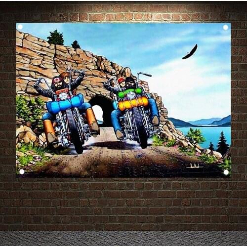 Motorcycle Rider Posters, Tapestry HD Wallpapers Bedroom Home Decoration Banners Flags Wall Hanging Ornaments Mural Wall Sticker