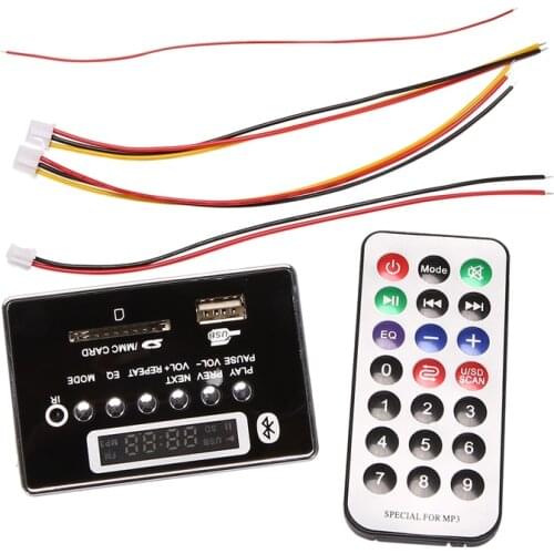 MP3 Decoder Board, DC 5V 12V Bluetooth Audio Decoder Board FM Aux Radio USB Player for Reading Songs Etc