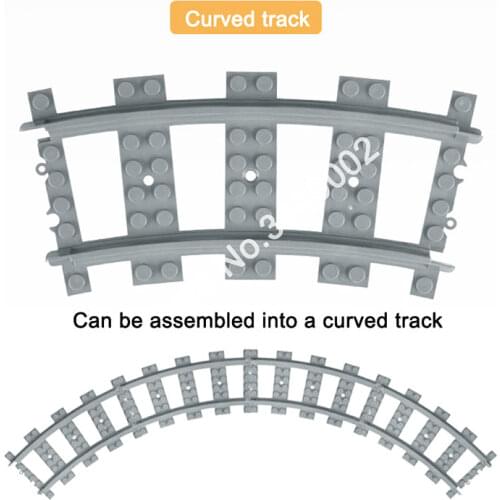 Train Flexible Tracks City trein Track Rail Straight Curved Rails Building Block Bricks Model