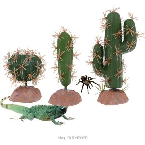 Reptiles Habitat Green Plastic Terrarium Plant for Amphibians Home Garden Ornament D21 20 Dropship