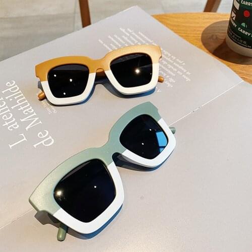 2021 New Kids Sunglasses Anti-UV Square-Shaped Decorative Glasses Photography Props for Boys and Girls