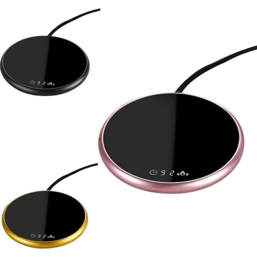 Mini Smart Thermostatic Heating Coaster with Timing, Electric Heated Mug Mat Heat Coffee Milk Drink Warmer Heater