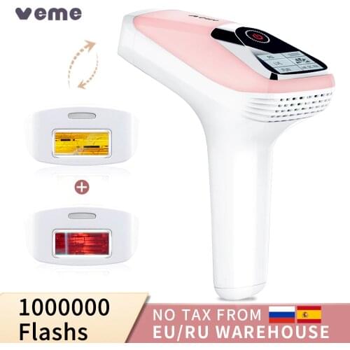 Veme 2in1 IPL Laser hair removal device laser epilator with 500000 Flashes Permanent Bikini Whole Body Trimmer Electric Epilator