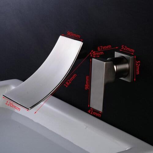 Vidric Wall Mounted Basin Faucet Single Handle Bathroom Mixer Tap Hot Cold Sink Faucet Rotation Spout Burnished Nickel/Chrome/bl