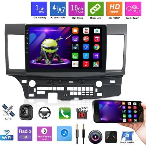 Recording Mirror Dual Spindle Vehicle Navigation 10.1" Car Android 10.1 Radio GPS Navi Stereo For Mitsubishi Lancer EX 2007-2018