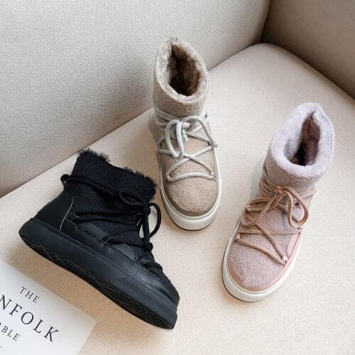 Chaussure femme 2020 new winter ankle boots for women plush keep warm snow boots female botas mujer big size 42