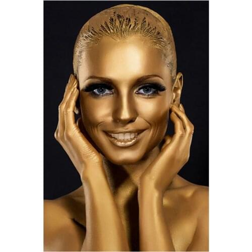 Gold Nude African Art Woman Oil Painting on Canvas Cuadros Posters and Prints Scandinavian Wall Art Pictures for Living Room