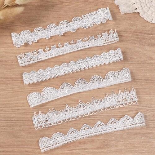 1 PCS Fashion Sequins Wavy Pattern Lace Hairband Handmade Crown Flowers Baby Headband Infant Accessories Clothing Decoration