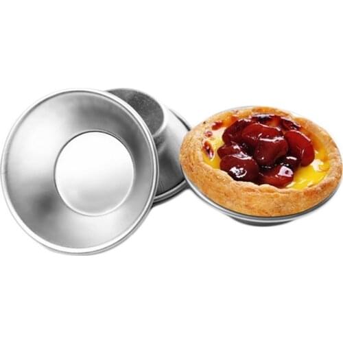 10pcs Aluminum Egg Tart Cupcake Mould Fruit Cake Die Mold Reusable Small Baking Tool Pasteis De Nata Oven Bake Round