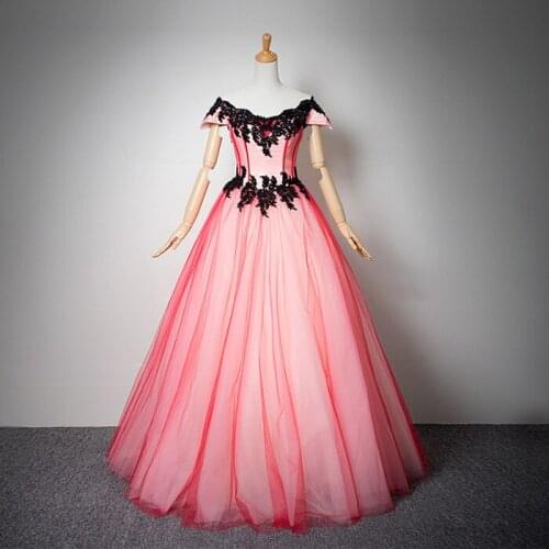 100%real red veil black embroidery princess medieval dress Renaissance Gown queen Victorian cosply Marie/ball gown Belle Ball