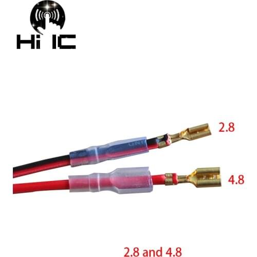 2.8mm*2 2.8mm+4.8mm Quick Disconnect Crimp Terminal Female Spade 2.8 4.8 Connector with Speaker Wire Cable Audio Cable