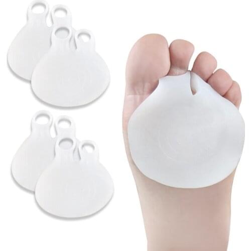 2pieces=1pair Double-Hole Toe Forefoot Pad Thickened Non-Slip Soft Front Cushion Protecti For Feet Shock Absorption Care Tool