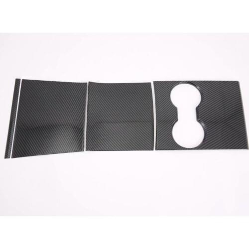 4pc Carbon fiber style position Water beverage holder Car Automotive interior trim For Tesla Tnc Model 3 2017 2018