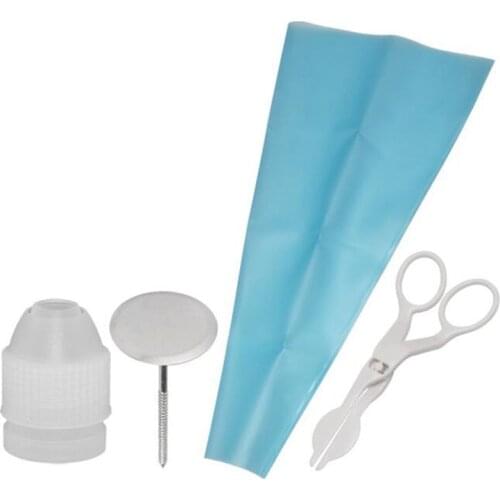 4Pcs Icing Piping Scissors Nail Rose Decor Lifter Tray Fondant Silicone Cream Bag Flower Transfer Baking Pastry Tools Converter