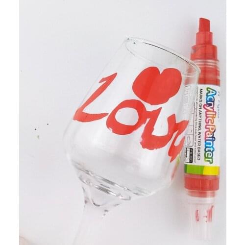 8 12 18 Colors/Set 8.0mm Acrylic Paint Marker Pen for Ceramic Rock Glass Porcelain Mug Wood Fabric Canvas Painting Art Supplies