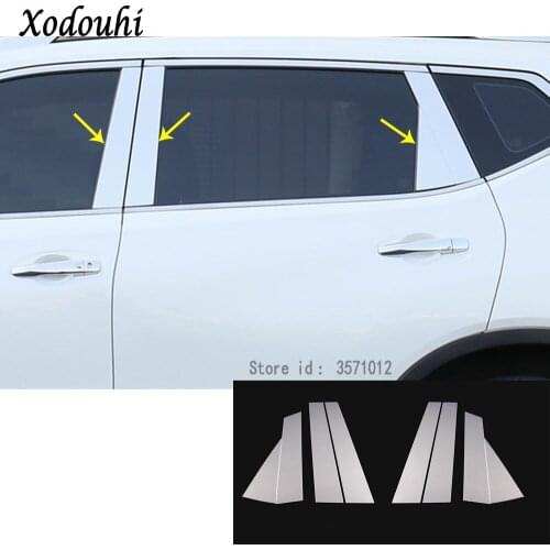 For Nissan X-Trail XTrail T32/Rogue 2014 2015 2016 car cover body glass window garnish pillar middle strip trim frame lamp 8pcs