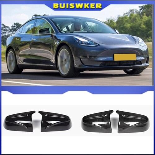 Model3 Accessories Car Side Mirror Cover For Tesla Model 3 2021 Mirror Cover Carbon Fiber ABS Model Three Rearview New