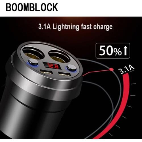 BOOMBLOCK 3.1A Car Phone USB Charger Cigarette Multifunction For Mercedes W204 W210 AMG Benz Bmw E36 E90 E60 Fiat 500 Volvo S80
