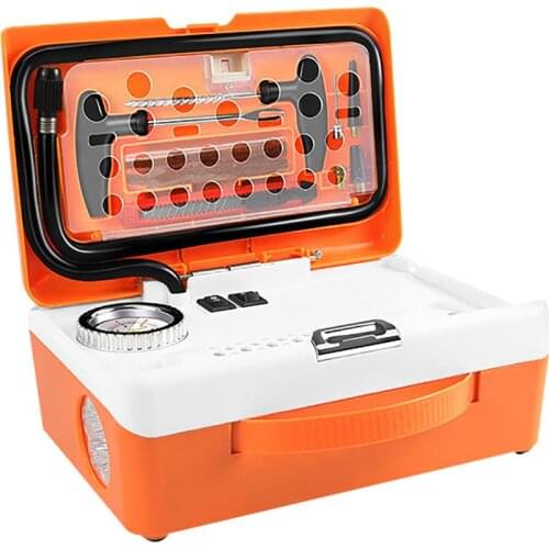 12V~13.8V 130W High-power Car Air Pump Tire Repair Electric High Pressure Pump With Tire Repair Tool Car Dual-cylinder Air Pump