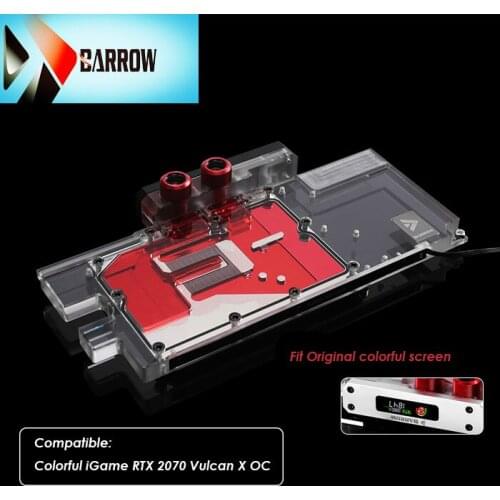 BS-COI2070-PA Barrow gpu water block for colorful RTX2070 vulcan X OC ,video card cooler block ,support sync mainboard light