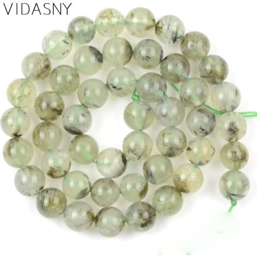 Natural Stone AAA Prehnites Mineral Beads For Jewelry Making 6 8 10mm Round Spacer Loose Beads Fit For Necklaces Bracelets 15