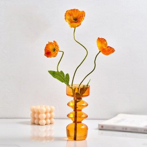 Flower Vase for Wedding Decorative Table Glass Table Vase Hydroponics Plants Vases Ornaments Home Modern Glass Candle Holder