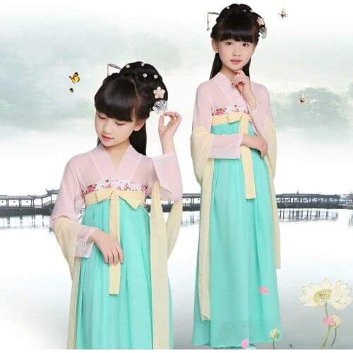 Children Princess Dress Satin Chinese Folk Costume Kids Hanfu Clothing Kids Chinese Traditional Clothing Chang'e Costume 18