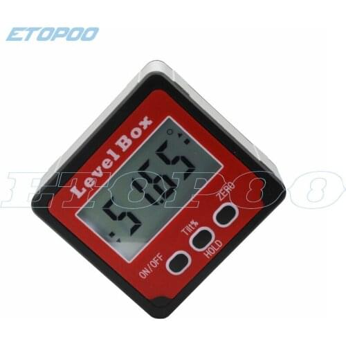 Red Precision Digital Protractor Inclinometer Water Proof Level Box Digital Angle Finder Bevel Box With Magnet Base