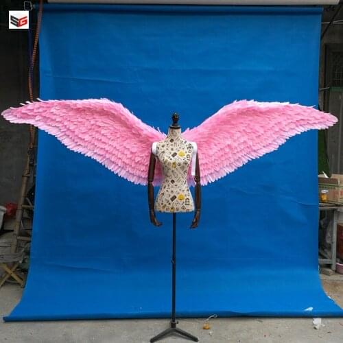 Big size Women Cute Pink white Angel Wings fairy wings Grand Event Wedding scene Decoration Show Shooting Props