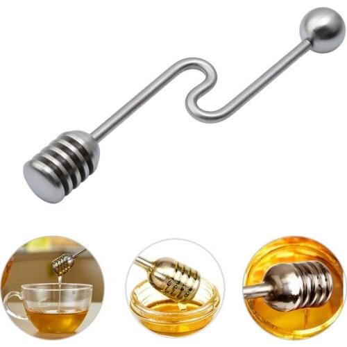 Honey Stirrer Multifunctional Curve Handle Stainless Steel Anti Rust Honey Dipper Sticks for Home Kitchen Tools