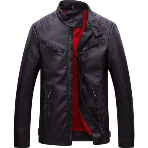 2018 New Autumn Leather Jacket Men Velvet Thick Warm Leather Jackets Men Pu Leather Motorcycle Jackets For Male Coat