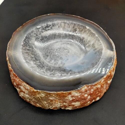 Natural Original Agate Stones Carved Ashtray Living Accessories Bedroom Decoration Man Gifts Mineral Quartz Unpolished Crafts