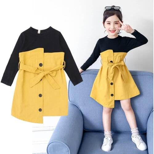 Girls' Spring and Autumn 2021 New Fashionable Spring Clothing Kids Autumn Girls' Dress