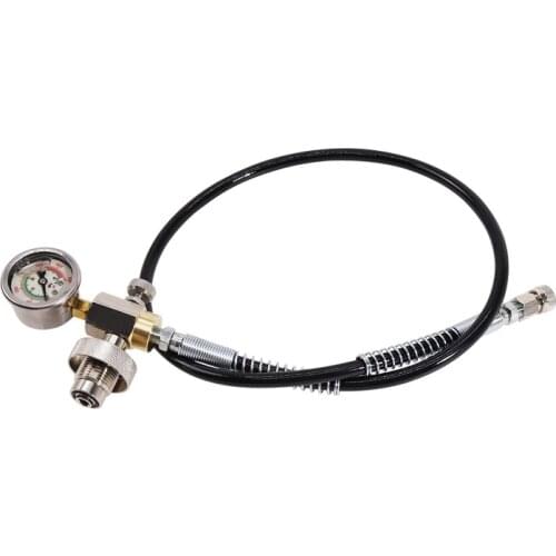 New Diving PCP Air Systems Stainless Steel DIN Filling Charging Adaptor Hose HPA Big Gas Cylinder To Small Cylinder