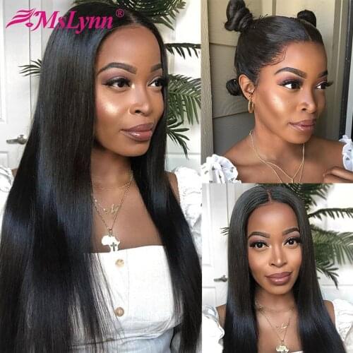 Straight 4x13 Lace Front Wig Brazilian Lace Front Human Hair Wigs For Black Women 180 Density Remy Mslynn Hair