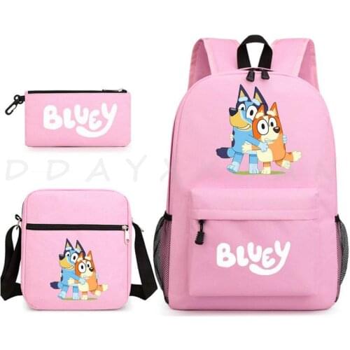 Bingo bluey School Bags For Girls Boys Kids Backpack 3pcs/set Children Book Bag Schoolbags Orthopedic Student Backpacks