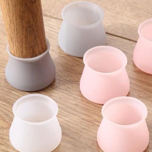 4pcs Silicone Table Leg Cover Thickened Protective Cover Stool Mute Wear-Resistant Table Leg Protection Pad Stool Chair Foot Pad