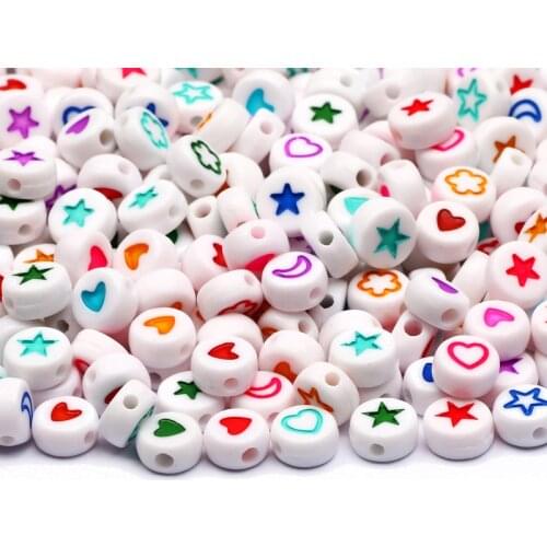 Mixed Color Acrylic Beads Round Flat Loose Spacer Beads For Jewelry Making Handmade Supplier Diy Bracelet Accessories Wholesale