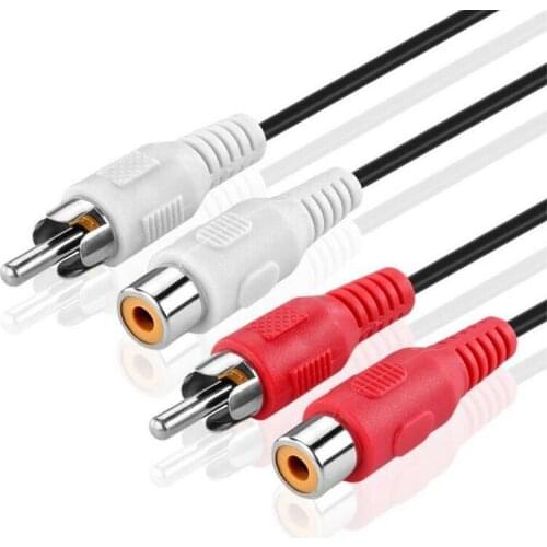 LBSC RCA Extension Cable (3m) 2RCA Audio Extender Adapter Cable Coupler Male to Female Dual Red/White Connector